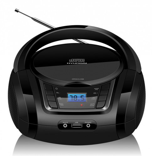 Аудиомагнитола Hyundai H-PCD320 черный 4Вт/CD/CDRW/MP3/FM(dig)/USB/BT/SD/MMC/microSD