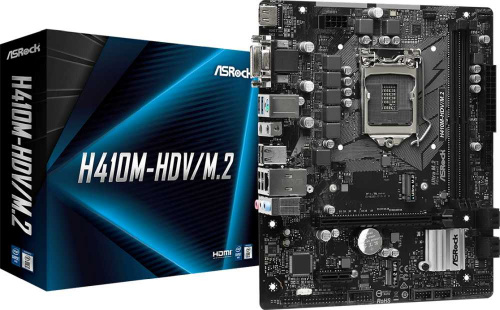 Материнская плата Asrock H410M-HDV/M.2 Soc-1200 Intel H410 2xDDR4 mATX AC`97 8ch(7.1) GbLAN+VGA+DVI+HDMI фото 4