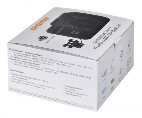 Видеорегистратор Digma FreeDrive 600-GW DUAL 4K черный 4Mpix 2160x2880 2160p 150гр. GPS NTK96660 фото 2