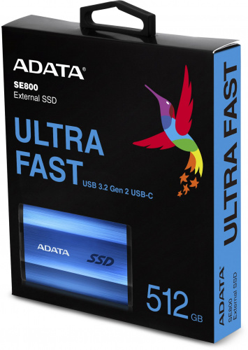 Накопитель SSD A-Data USB-C 512GB ASE800-512GU32G2-CBL SE800 1.8" синий фото 5