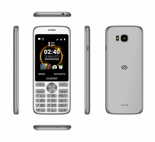 Мобильный телефон Digma C280 Linx 32Mb серебристый моноблок 2Sim 2.8" 240x320 0.3Mpix GSM900/1800 MP3 FM microSD max16Gb фото 3