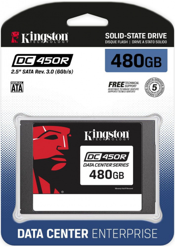Накопитель SSD Kingston SATA III 480GB SEDC450R/480G DC450R 2.5" 0.3 DWPD фото 3