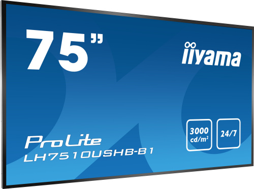Панель Iiyama 75" LH7510USHB-B1 черный IPS LED 16:9 DVI HDMI M/M матовая 3000cd 178гр/178гр 3840x2160 D-Sub DisplayPort Ultra HD 76кг фото 7