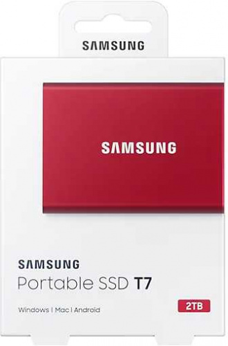Накопитель SSD Samsung USB-C 2TB MU-PC2T0R/WW T7 1.8" красный фото 7