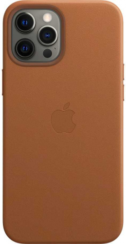 Чехол (клип-кейс) Apple для Apple iPhone 12 Pro Max Leather Case with MagSafe золотисто-коричневый (MHKL3ZE/A) фото 3