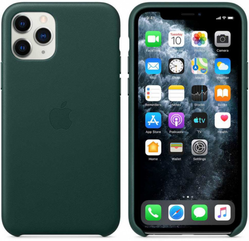 Чехол (клип-кейс) Apple для Apple iPhone 11 Pro Max Leather Case темно-зеленый (MX0C2ZM/A) фото 4