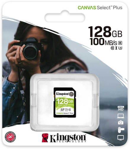 Флеш карта SDXC 128GB Kingston SDS2/128GB Canvas Select Plus w/o adapter фото 3