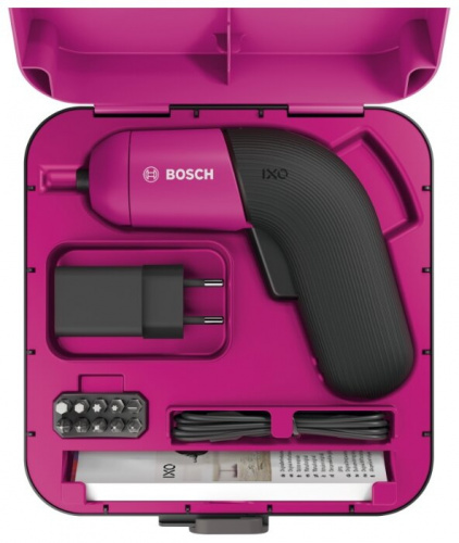 Отвертка аккум. Bosch IXO VI Colour аккум. патрон:Шестигранник 6.35 мм (1/4) (кейс в комплекте) (06039C7022) фото 4