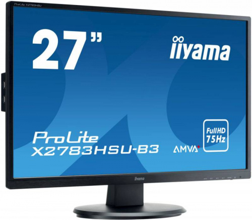 Монитор Iiyama 27" ProLite X2783HSU-B3 черный VA LED 4ms 16:9 HDMI M/M матовая 3000:1 300cd 178гр/178гр 1920x1080 D-Sub DisplayPort FHD USB 4.4кг фото 2