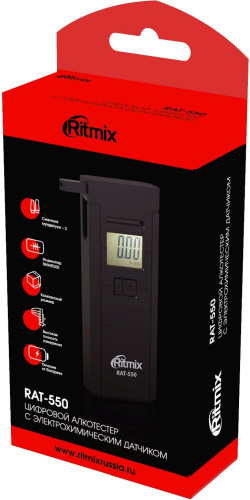 Алкотестер Ritmix RAT-550 электрохимический черный фото 4