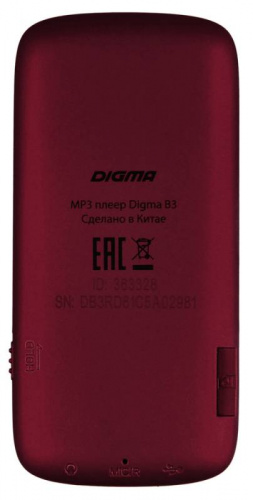 Плеер Flash Digma B3 8Gb красный/1.8"/FM/microSD фото 7