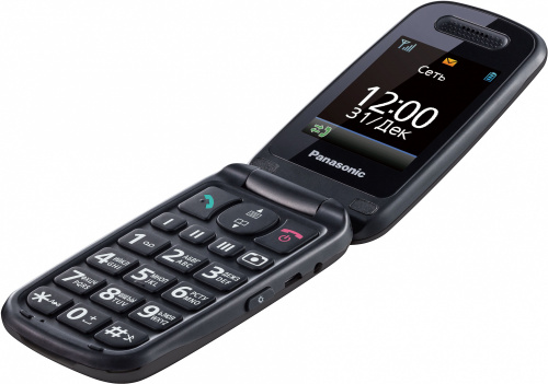 Мобильный телефон Panasonic TU456 черный раскладной 1Sim 2.4" 240x320 0.3Mpix GSM900/1800 microSDHC max32Gb фото 4