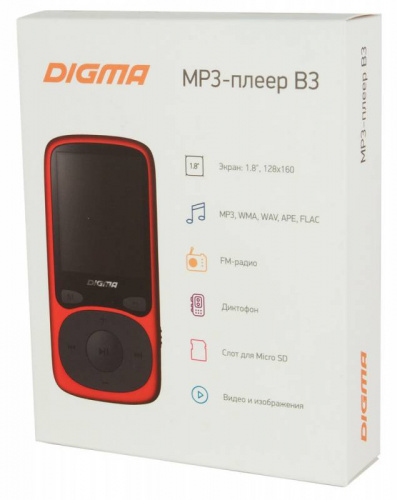 Плеер Flash Digma B3 8Gb синий/1.8"/FM/microSD фото 2