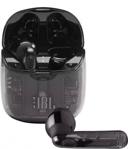 Гарнитура вкладыши JBL Tune 225TWS Ghost Edition прозрачный/черный беспроводные bluetooth в ушной раковине (JBLT225TWSGHOSTBLK) фото 2