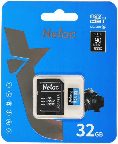 Флеш карта microSDHC 32GB Netac NT02P500STN-032G-R P500 + adapter фото 2