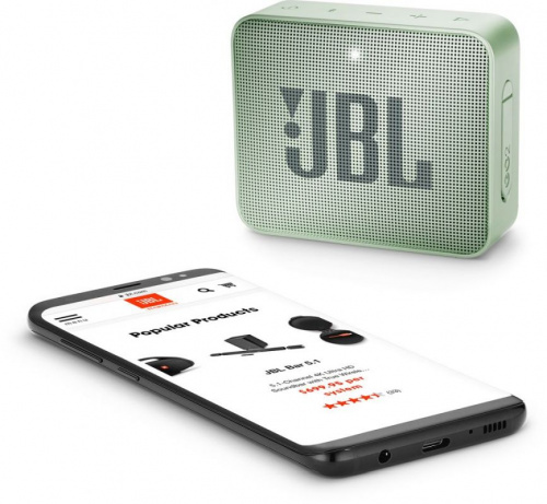 Колонка порт. JBL GO 2 светло-зеленый 3W 1.0 BT/3.5Jack 730mAh (JBLGO2MINT) фото 2