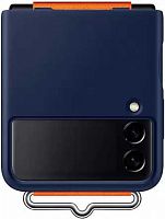 Чехол (клип-кейс) Samsung для Samsung Galaxy Z Flip3 Silicone Cover with Strap темно-синий (EF-GF711TNEGRU)