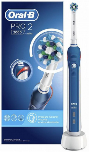 Зубная щетка электрическая Oral-B Professional Clean 2000 белый/голубой фото 3