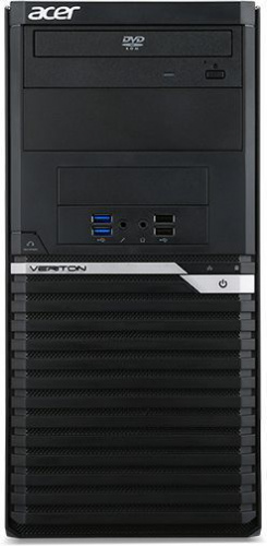 ПК Acer Veriton M2640G MT i3 7100 (3.9)/4Gb/500Gb 7.2k/HDG630/DVDRW/Windows 10 Professional/GbitEth/500W/клавиатура/мышь/черный