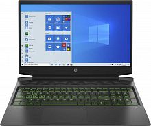 Ноутбук HP Pavilion Gaming 16-a0026ur Core i7 10750H/16Gb/1Tb/SSD256Gb/NVIDIA GeForce GTX 1660 Ti MAX Q 6Gb/16.1"/IPS/FHD (1920x1080)/Windows 10/black/green/WiFi/BT/Cam