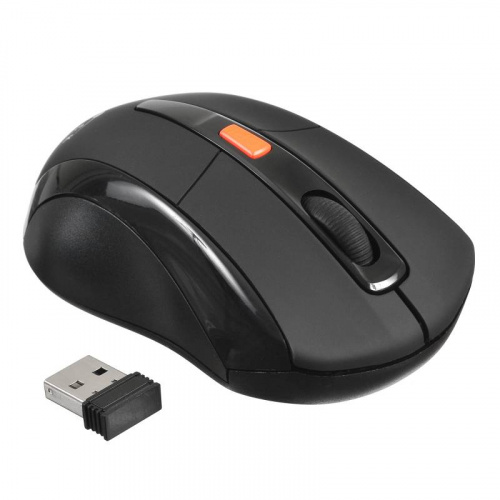 Мышь Оклик 585MW черный оптическая (1600dpi) беспроводная USB для ноутбука (6but) фото 2