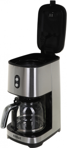 Кофеварка капельная Kitfort KT-750 900Вт черный/серебристый фото 4