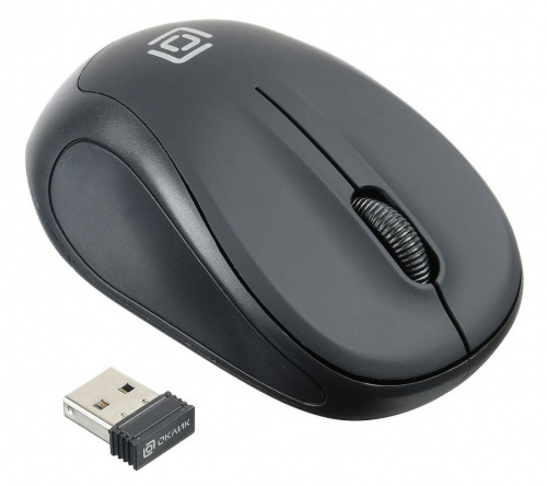 Мышь Оклик 665MW черный оптическая (1600dpi) беспроводная USB для ноутбука (3but) фото 7