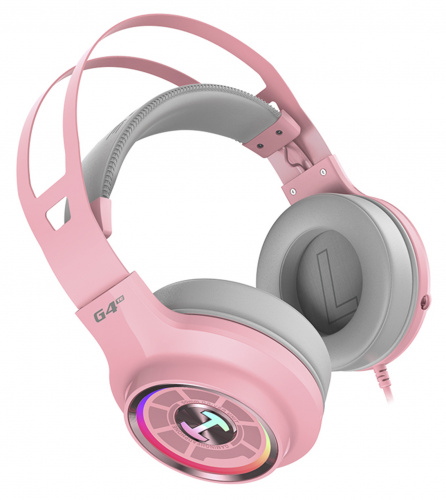 Наушники с микрофоном Edifier G4 TE розовый 2.5м накладные USB оголовье фото 6