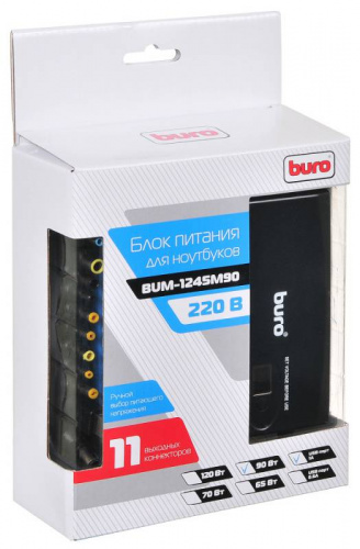 Блок питания Buro BUM-1245M90 ручной 90W 12V-24V 11-connectors 3.5A 1xUSB 1A от бытовой электросети LСD индикатор фото 4