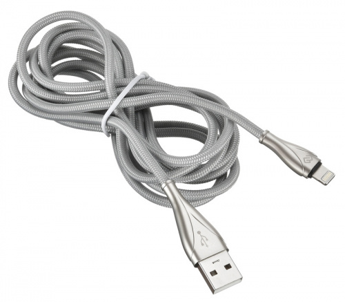 Кабель Digma USB A(m) Lightning (m) 2м серый фото 2