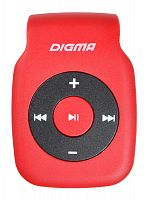 Плеер Digma P2 красный/черный/microSD/clip