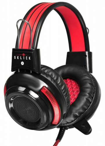 Наушники с микрофоном Оклик HS-G300 ARMAGEDDON черный/красный 2.2м мониторные оголовье (337457) фото 13