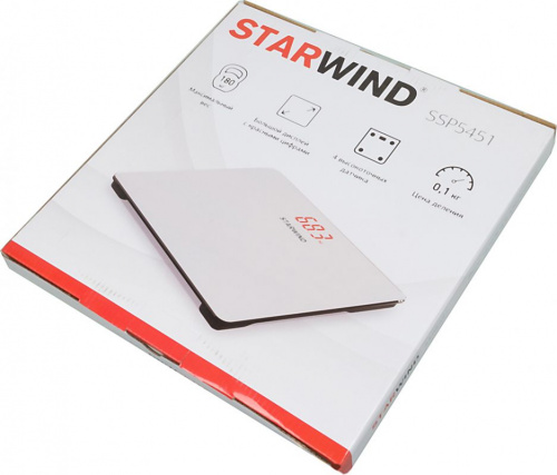 Весы напольные электронные Starwind SSP5451 макс.180кг белый фото 6