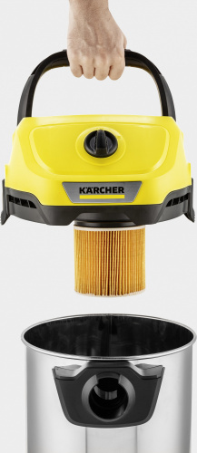 Строительный пылесос Karcher WD 3 S V-17/4/20 1000Вт (уборка: сухая/сбор воды) желтый фото 6