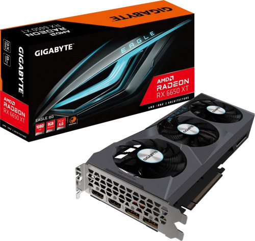 Видеокарта Gigabyte PCI-E 4.0 GV-R665XTEAGLE-8GD AMD Radeon RX 6650XT 8192Mb 128 GDDR6 2410/17500 HDMIx2 DPx2 HDCP Ret фото 2