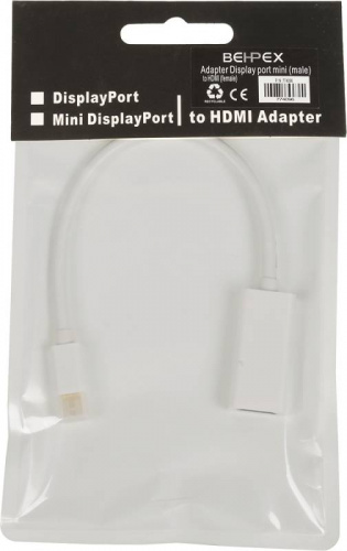 Переходник miniDisplayPort (m) HDMI (f) 0.2м белый фото 2