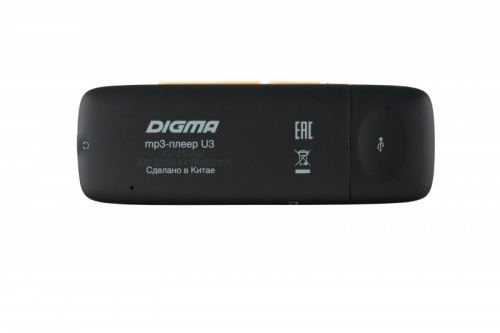 Плеер Flash Digma U3 4Gb черный/оранжевый/1.1"/FM/microSDHC фото 3