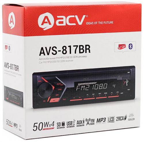 Автомагнитола ACV AVS-817BR 1DIN 4x50Вт фото 5