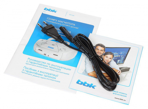 Аудиомагнитола BBK BX318BT серебристый 5Вт/CD/CDRW/MP3/FM(dig)/USB/BT фото 6
