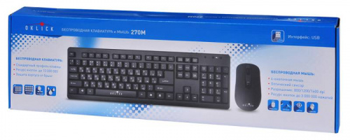 Клавиатура + мышь Оклик 270M клав:черный мышь:черный USB беспроводная (337455) фото 2