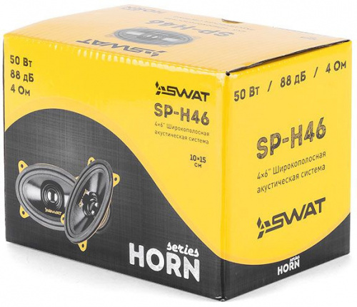 Колонки автомобильные Swat Horn SP-H46 (без решетки) 220Вт 88дБ 4Ом 10x15см (4x6дюйм) (ком.:2кол.) широкополосные однополосные фото 4