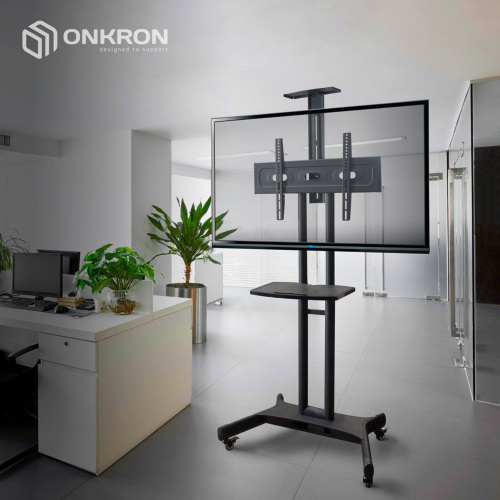 Подставка для телевизора Onkron TS1551 черный 40"-70" макс.60.5кг напольный мобильный фото 4