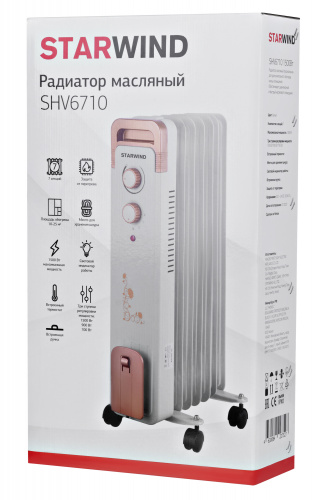 Радиатор масляный Starwind SHV6710 1500Вт серый фото 6