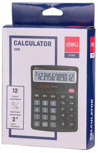 Калькулятор настольный Deli E1210 темно-серый 12-разр. фото 6