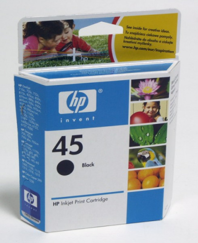 Картридж струйный HP 45 51645AE черный (930стр.) для HP DJ 7xxC/815C/880C/895C/9xxC/112xC/1220/6122/6127 фото 3