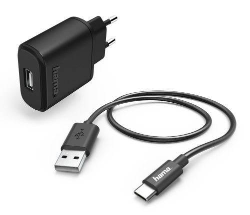 Сетевое зар./устр. Hama H-183240 2.4A универсальное кабель USB Type C черный (00183240) фото 2