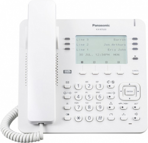 Телефон IP Panasonic KX-NT630RU белый фото 3