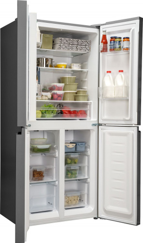 Холодильник Weissgauff WCD 337 NFB черное стекло (трехкамерный) фото 4