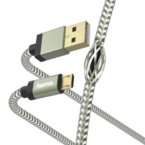 Кабель Hama 00187235 USB (m)-micro USB (m) 1.5м зеленый фото 3