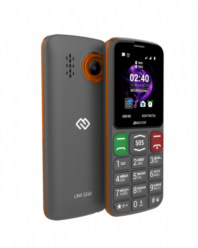 Мобильный телефон Digma S240 Linx 32Mb серый/оранжевый моноблок 2Sim 2.44" 240x320 0.08Mpix GSM900/1800 MP3 FM microSD max16Gb фото 4